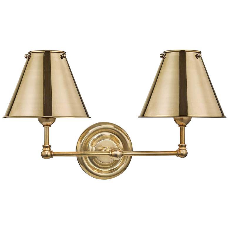 Image 1 Classic No.1 12 1/4" High Aged Brass Wall Sconce