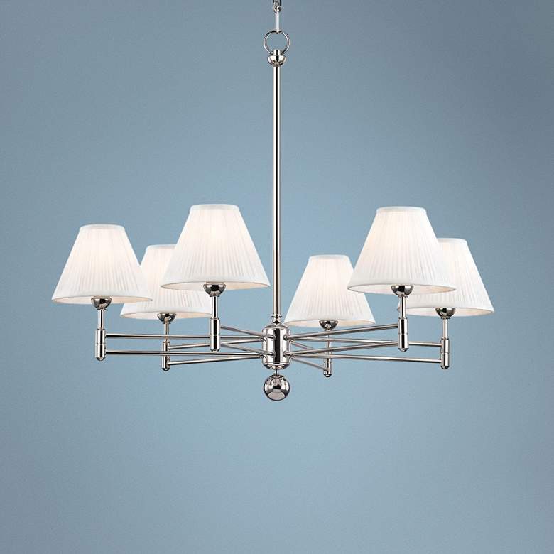 Image 1 Classic No.1 32 inch Wide Polished Nickel 6-Light Chandelier 