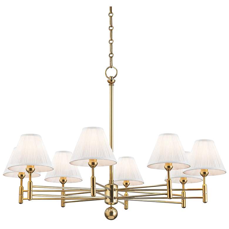 Image 2 Classic No.1 40 inch Wide Aged Brass 8-Light Chandelier