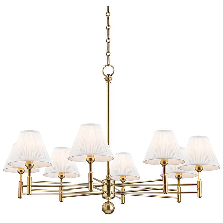 Image 2 Classic No.1 40" Wide Aged Brass 8-Light Chandelier