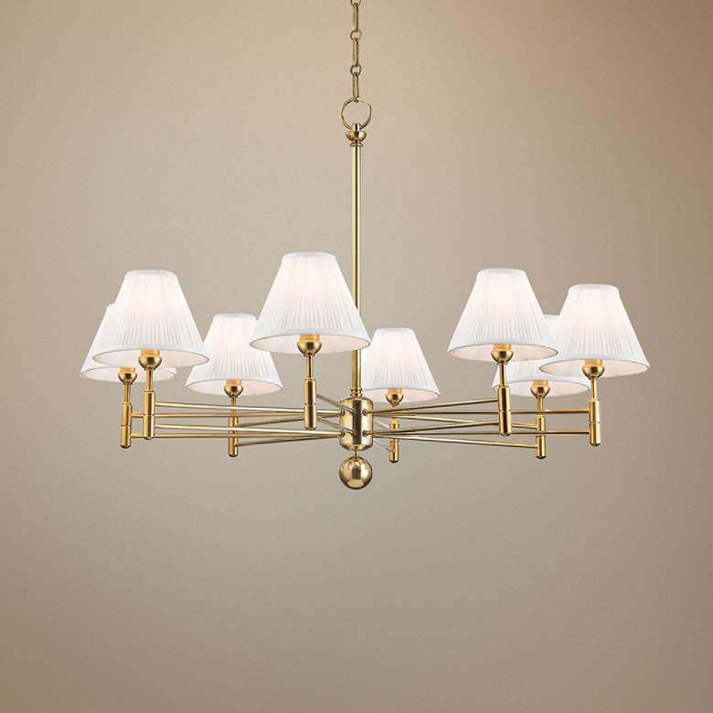 Image 1 Classic No.1 40" Wide Aged Brass 8-Light Chandelier