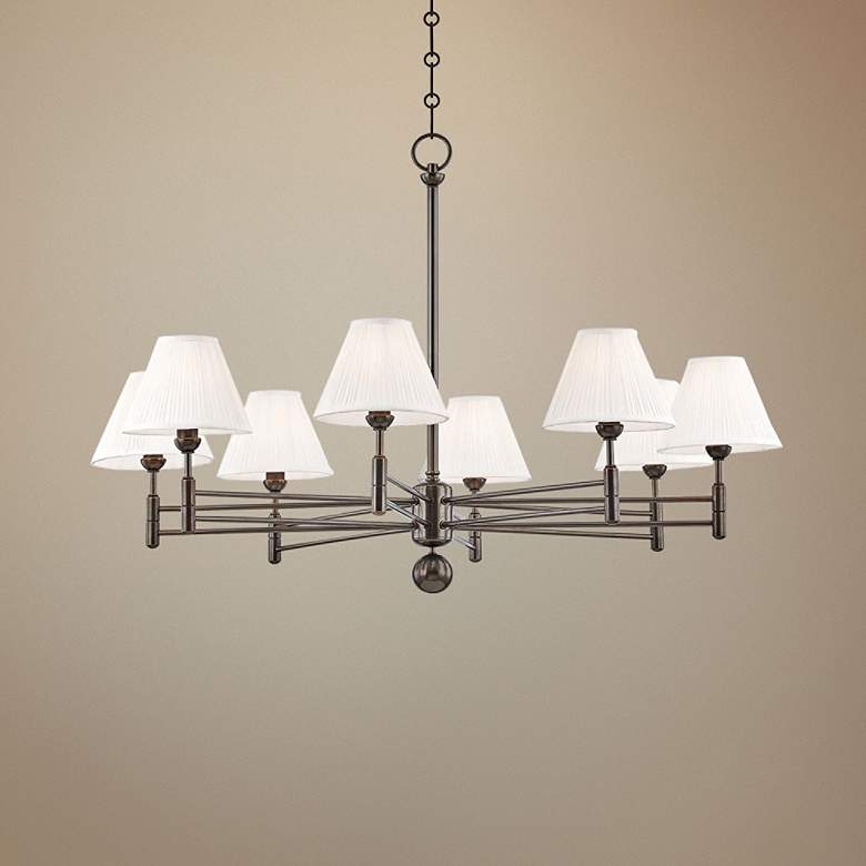 Image 1 Classic No.1 40 inch Wide Distressed Bronze 8-Light Chandelier