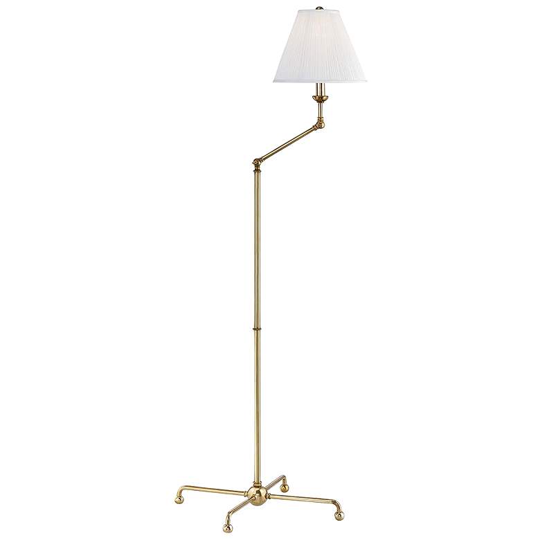 Image 1 Classic No.1 Aged Brass Adjustable Floor Lamp