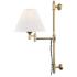 Classic No.1 Aged Brass Plug-In Swing Arm Wall Lamp