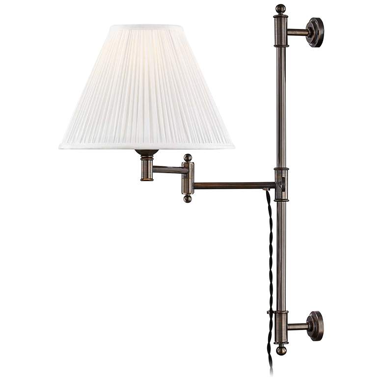 Classic No.1 Distressed Bronze Plug-In Swing Arm Wall Lamp