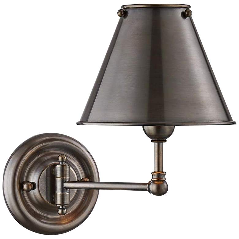 Image 1 Classic No.1 Distressed Bronze Swing Arm Wall Lamp