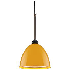 Image1 of Classic - Pendant - E26 Base - Bronze Finish - Canary Yellow