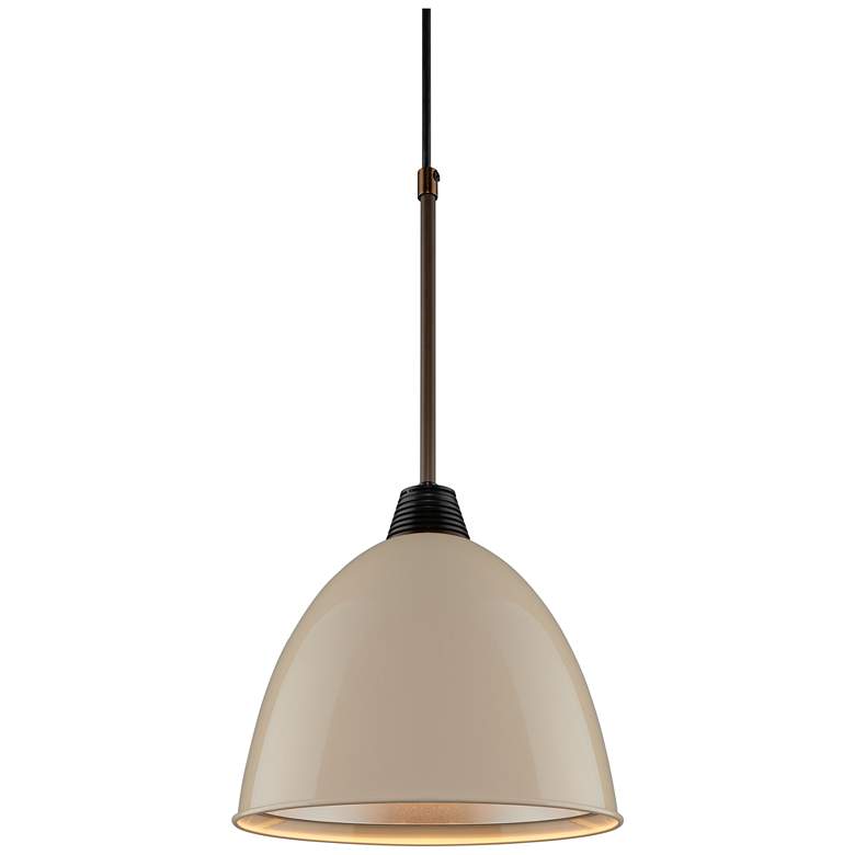 Image 1 Classic - Pendant - E26 Base - Bronze Finish - Ivory Aluminum