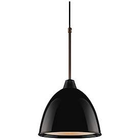 Image1 of Classic - Pendant - LED - Bronze Finish - Black Shade