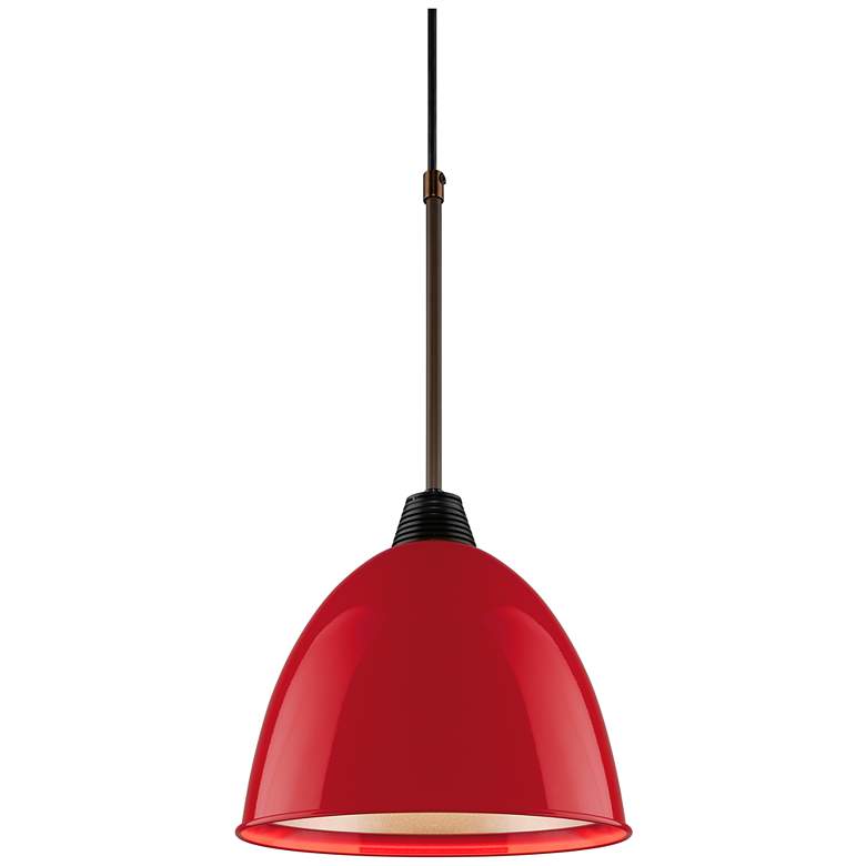Image 1 Classic - Pendant - LED - Bronze Finish - Gypsy Red Shade