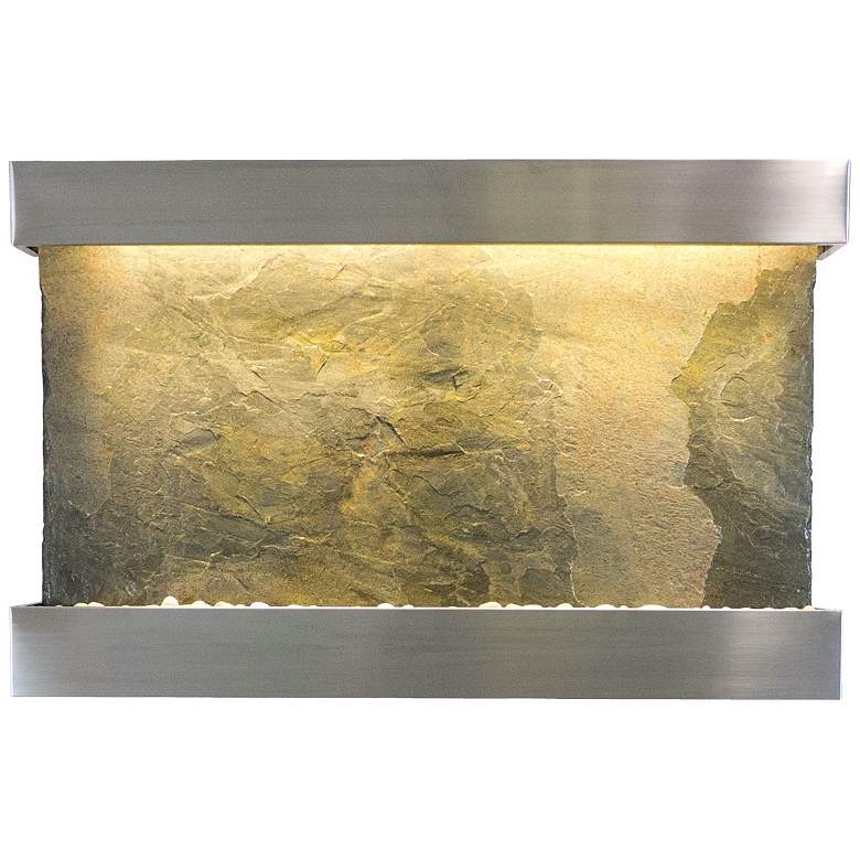 Image 1 Classic Quarry 33 inch Jeera Slate and Stainless Wall Fountain