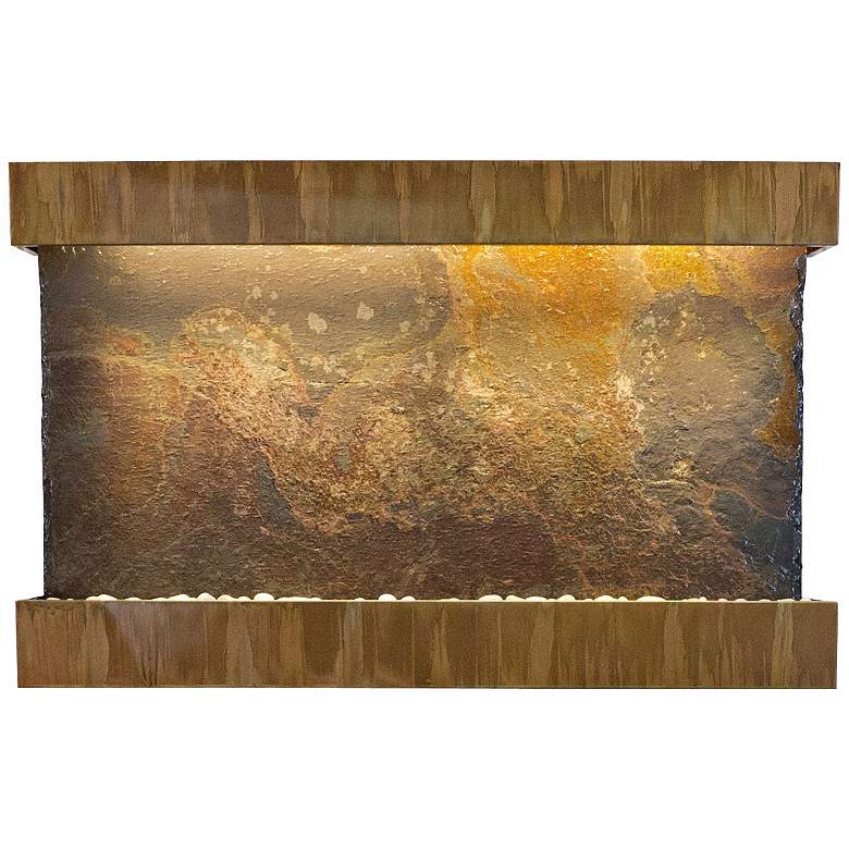 Image 1 Classic Quarry Raja Slate 51 inch Wide Copper Wall Fountain