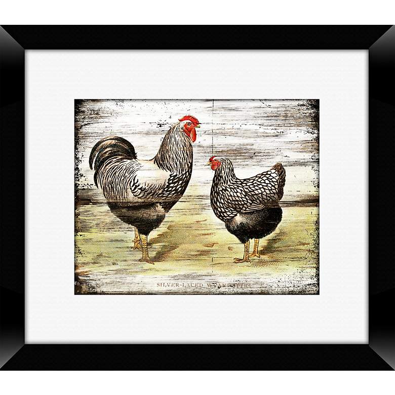 Image 1 Classic Rooster I Framed 16 inch Giclee Wall Art 