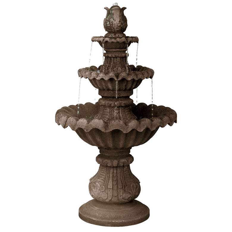 Image 1 Classic Three-Tier 46 inch High Reconstituted Granite Fountain