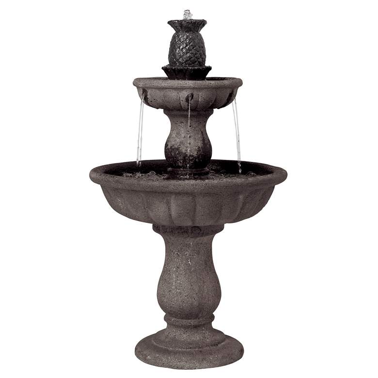 Image 1 Classic Two-Tier 37 inch High Reconstituted Granite Fountain