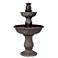 Classic Two-Tier 37" High Reconstituted Granite Fountain