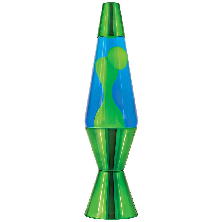 Image 1 Classic Yellow and Blue Green Metallic Official Lava&#174; Lamp