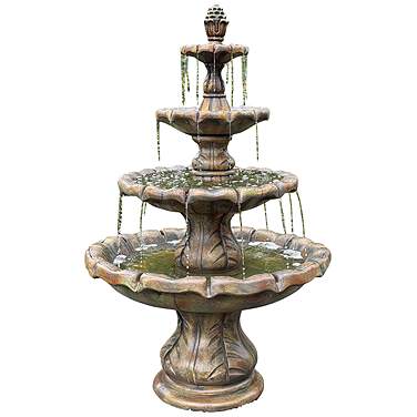 Classical Finial 86" High Relic Nebbia 4-Tier Outdoor Fountain