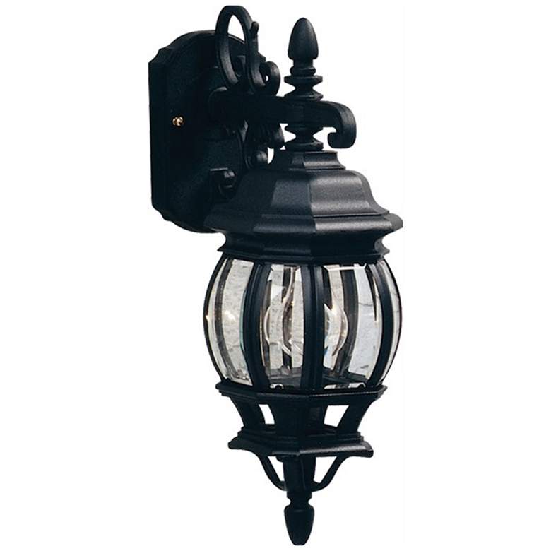 Image 1 Classico 1-Light Black Cast Aluminum Outdoor Wall Light