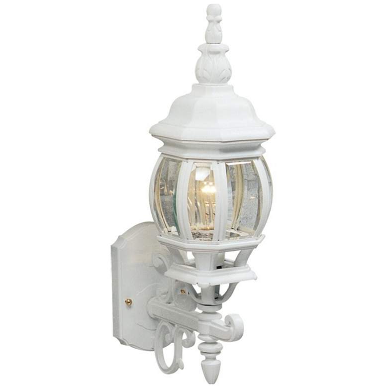 Image 1 Classico 1-Light White Cast Aluminum Outdoor Wall Light