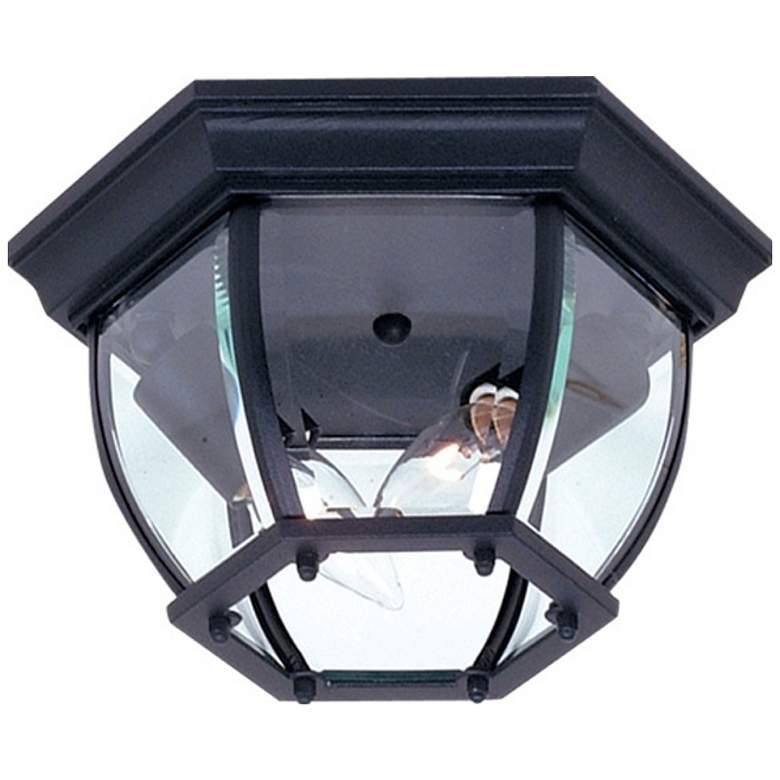 Image 1 Classico 2-Light Black Cast Aluminum Outdoor Ceiling Light