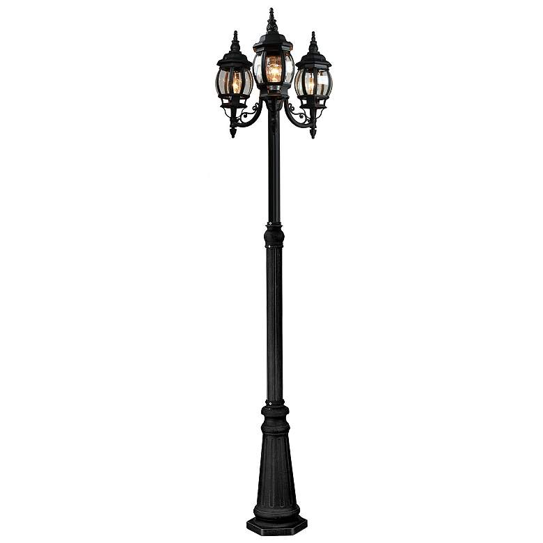 Image 1 Classico 3-Light Black Cast Aluminum Outdoor Post Light