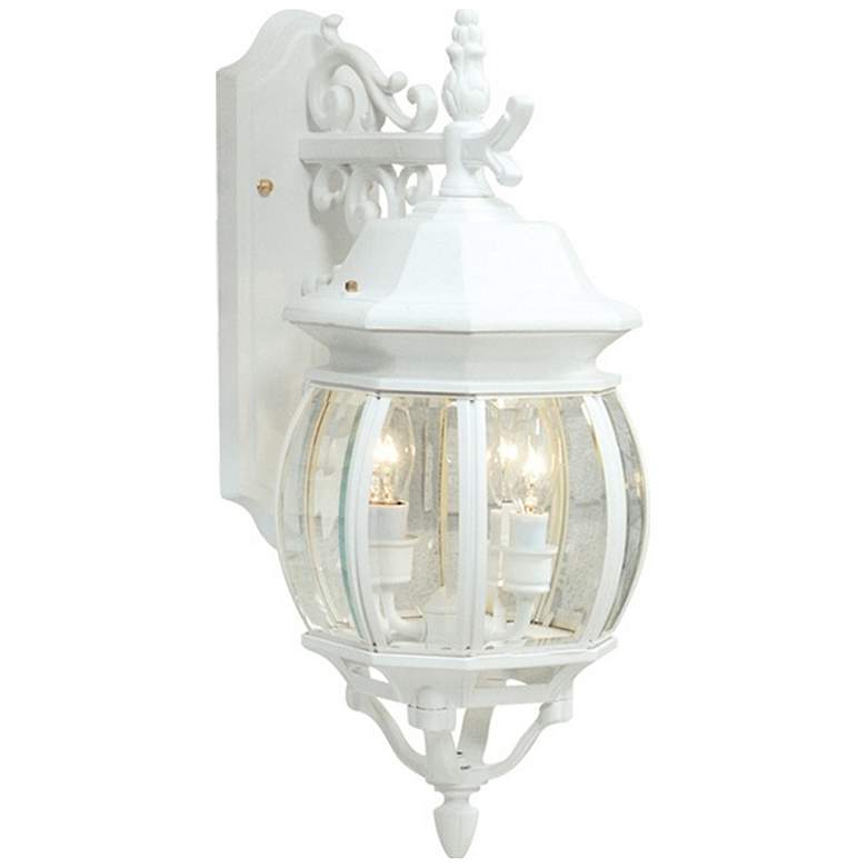 Image 1 Classico 3-Light White Cast Aluminum Outdoor Wall Light