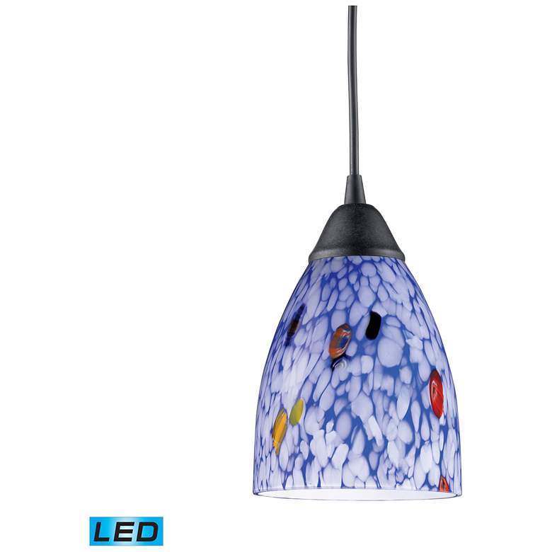 Image 1 Classico 5" Wide Dark Rust Art Glass LED Mini Pendant