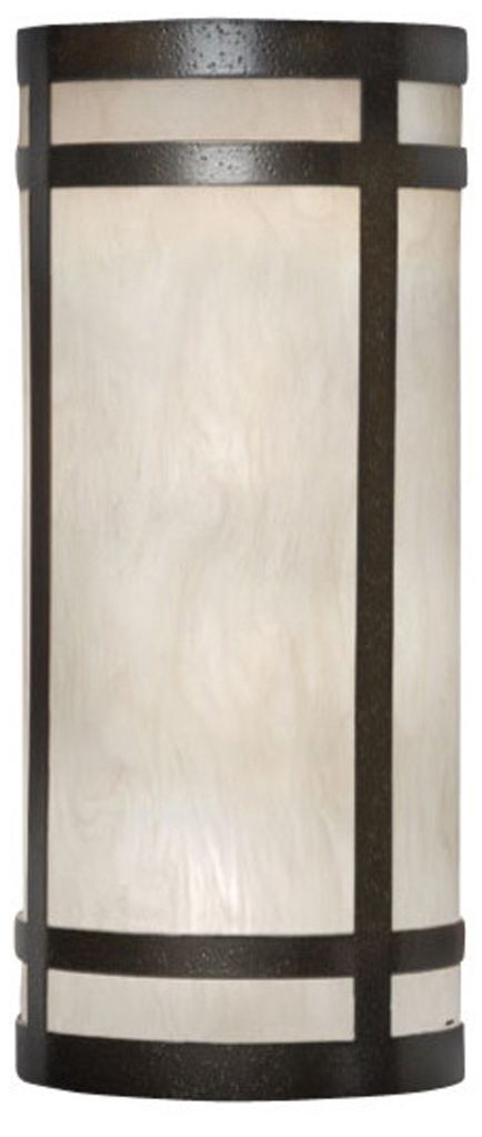 Classics 17.75" High Bronze Age|Faux Alabaster Exterior Sconce