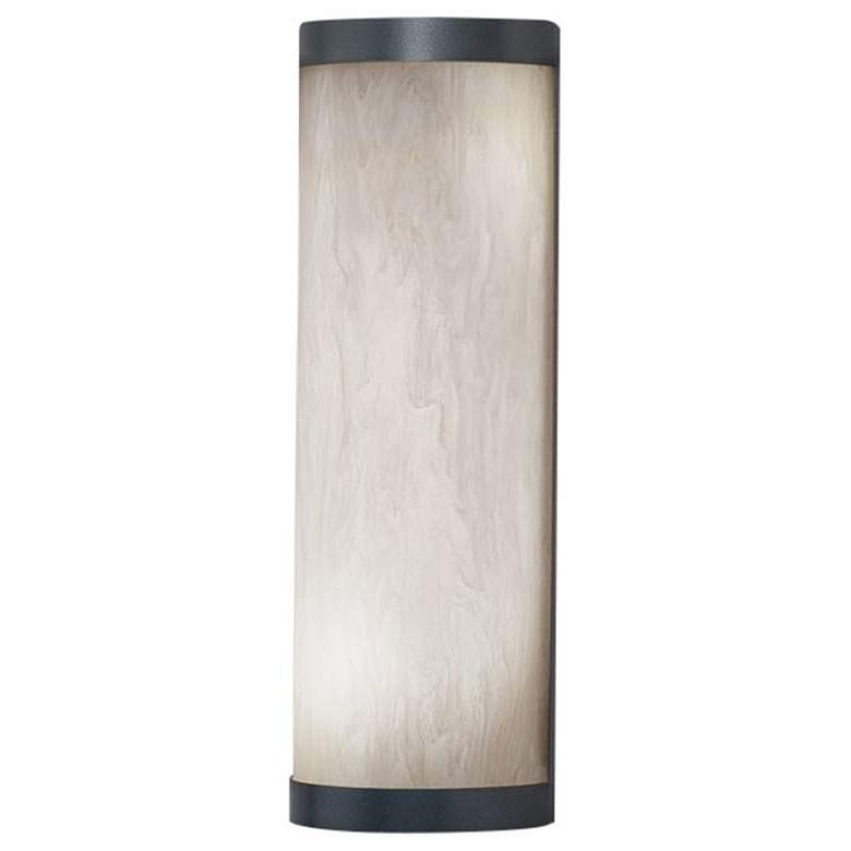 Image 1 Classics 17 3/4 inchH Dark Iron and Faux Alabaster Sconce LED