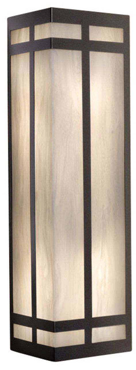 Classics 23.75" High Dark Iron|Faux Alabaster Exterior Sconce LED