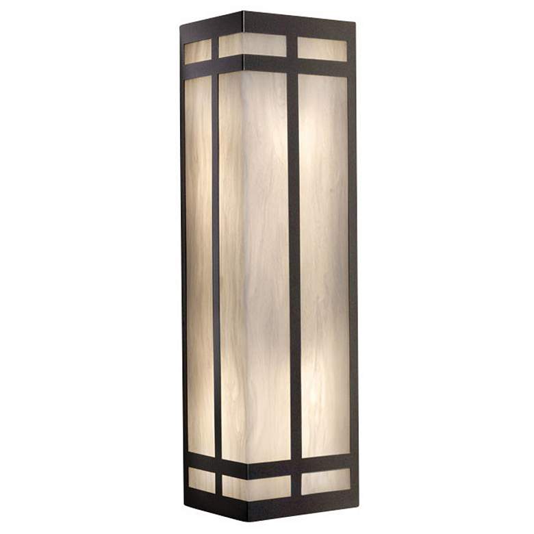 Image 1 Classics 23 3/4 inch Dark Iron and Faux Alabaster Sconce LED