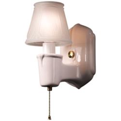 Classics 8 3/4" High Gloss White Wall Sconce with Pull Chain