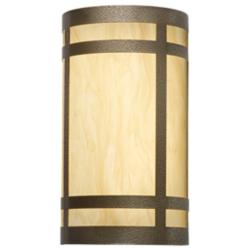 Classics 9 3/4&quot;H Chestnut and Opal Acrylic Outdoor Sconce