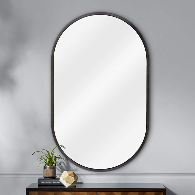 Image 1 Classics Canal Blackened Steel 24 inch x 40 inch Wall Mirror