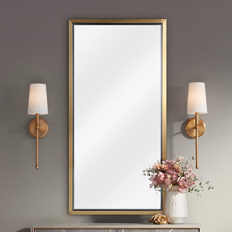 Image 1 Classics Natural Brass 24 inch x 48 inch Wall Mirror