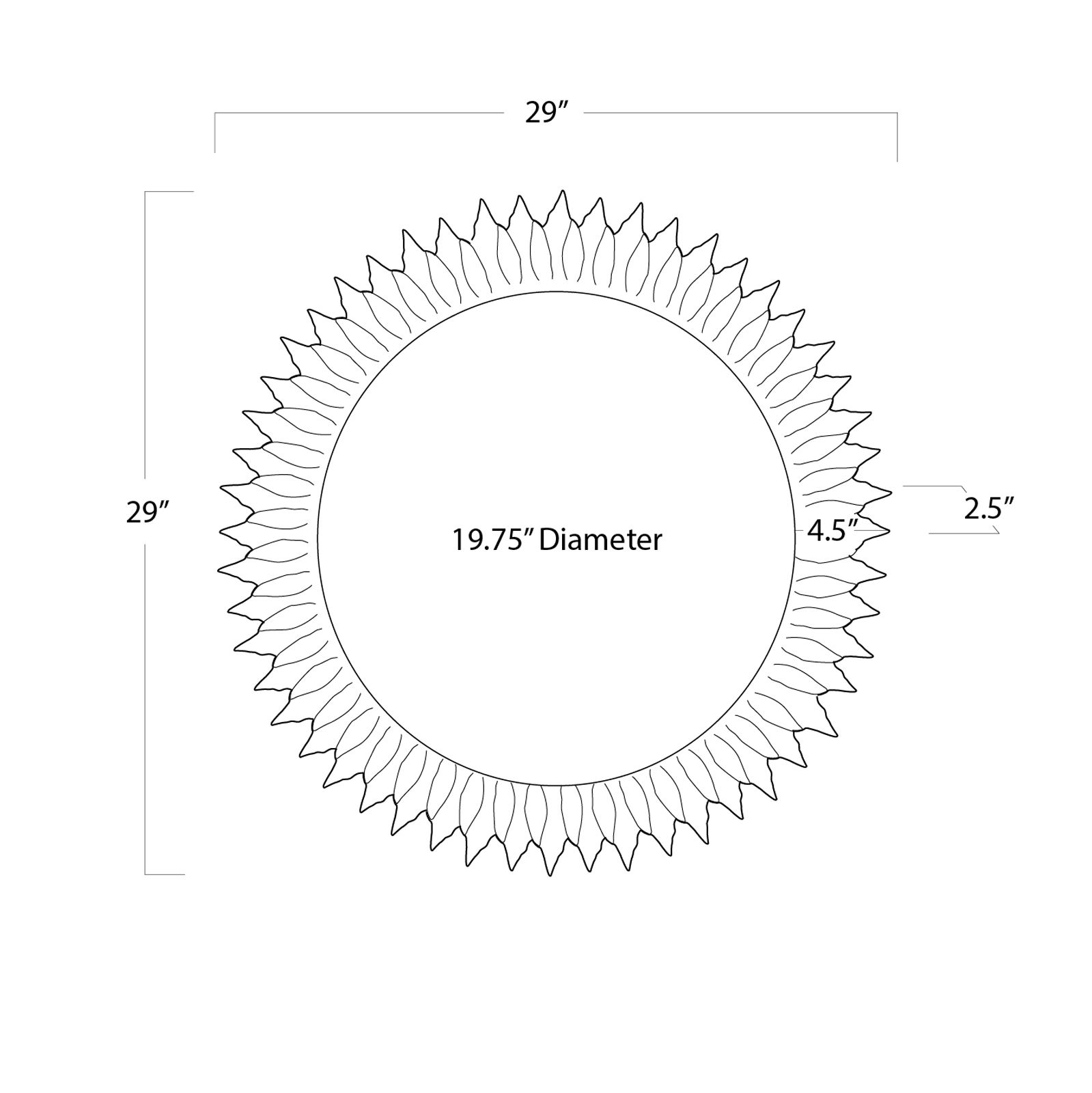 Image 7 Classics Sun Flower Antique Gold Leaf 30" Round Wall Mirror more views