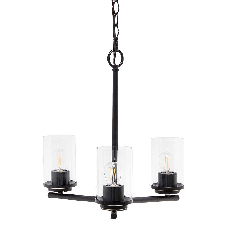 Image 2 Classix 15" Wide Restoration Bronze Metal 3-Light Pendant
