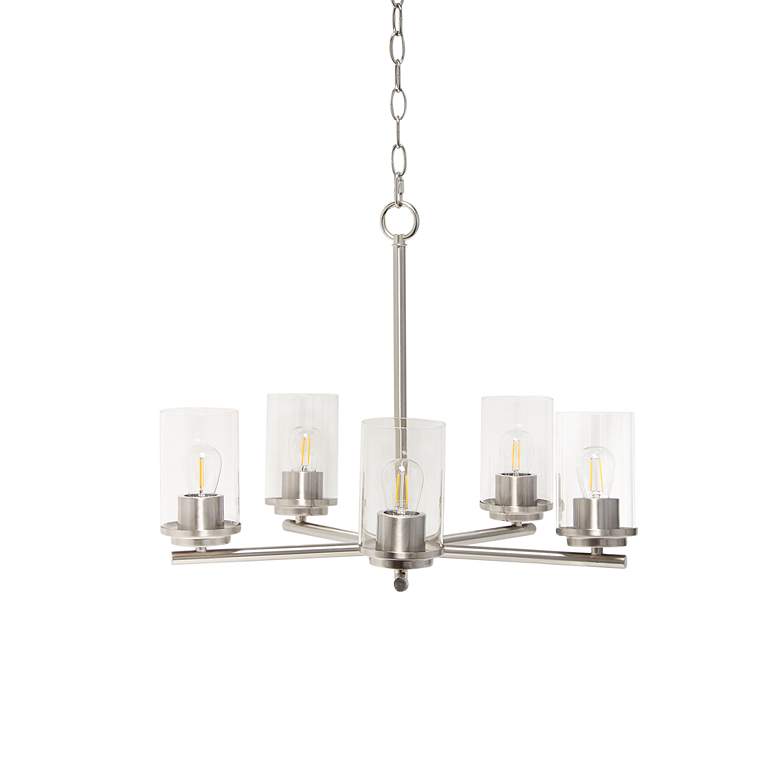 Image 1 Classix 20 1/2" Wide Brushed Nickel Metal 5-Light Pendant