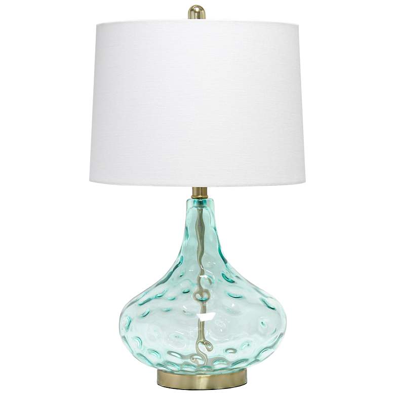 Image 2 Classix Dimpled Blue Glass Table Lamp