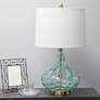 1_Classix Dimpled Blue Glass Table Lamp