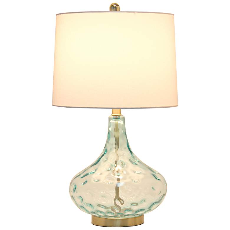 Image 3 Classix Dimpled Blue Glass Table Lamp more views