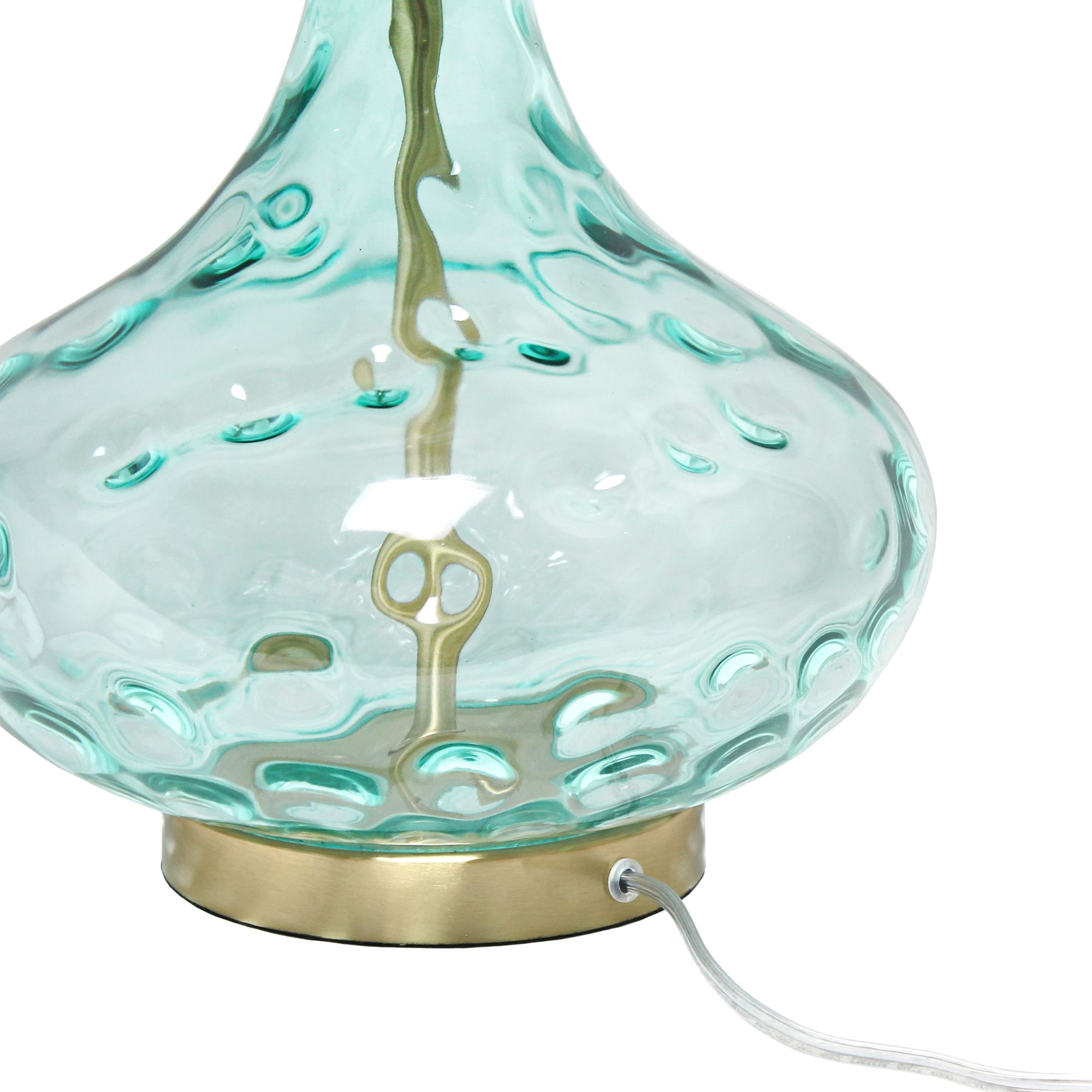 Classix Dimpled Blue Glass Table Lamp