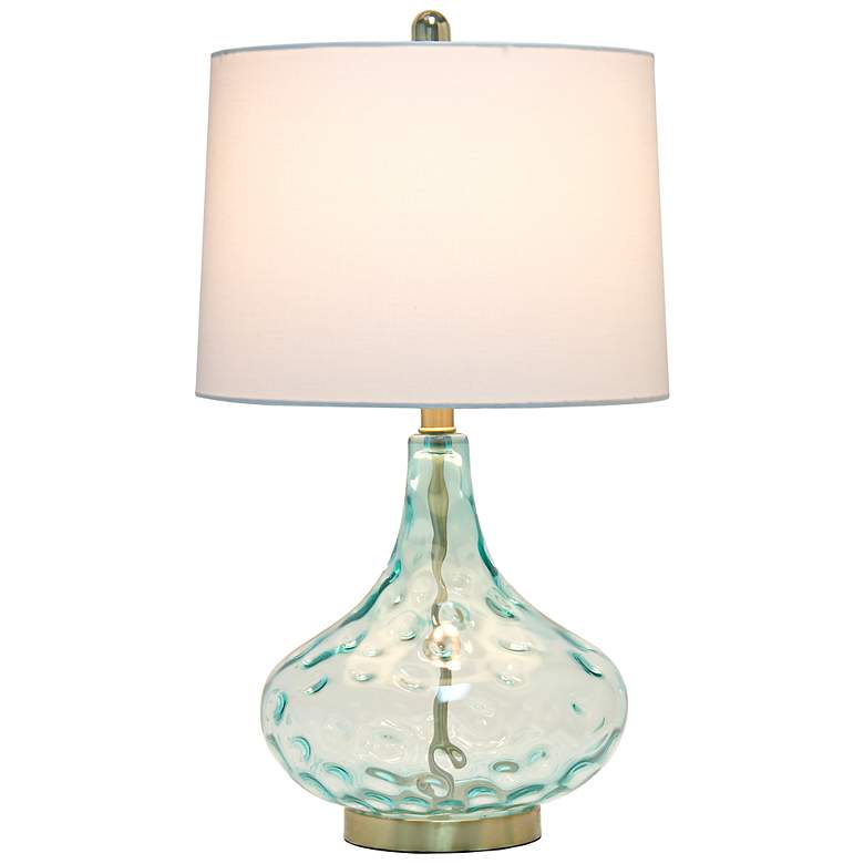 Image 4 Classix Dimpled Blue Glass Table Lamp more views