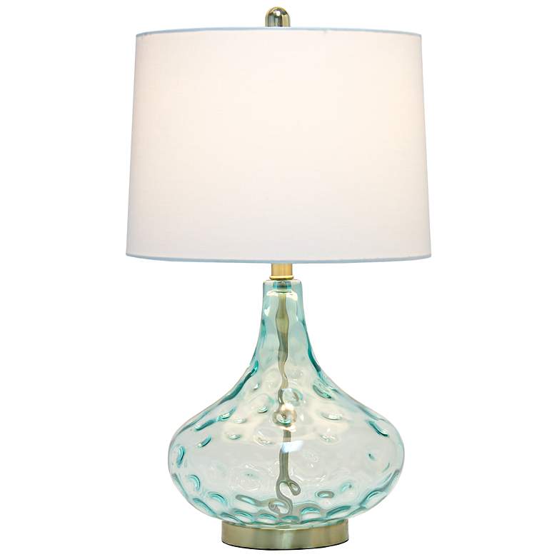 Image 5 Classix Dimpled Blue Glass Table Lamp more views
