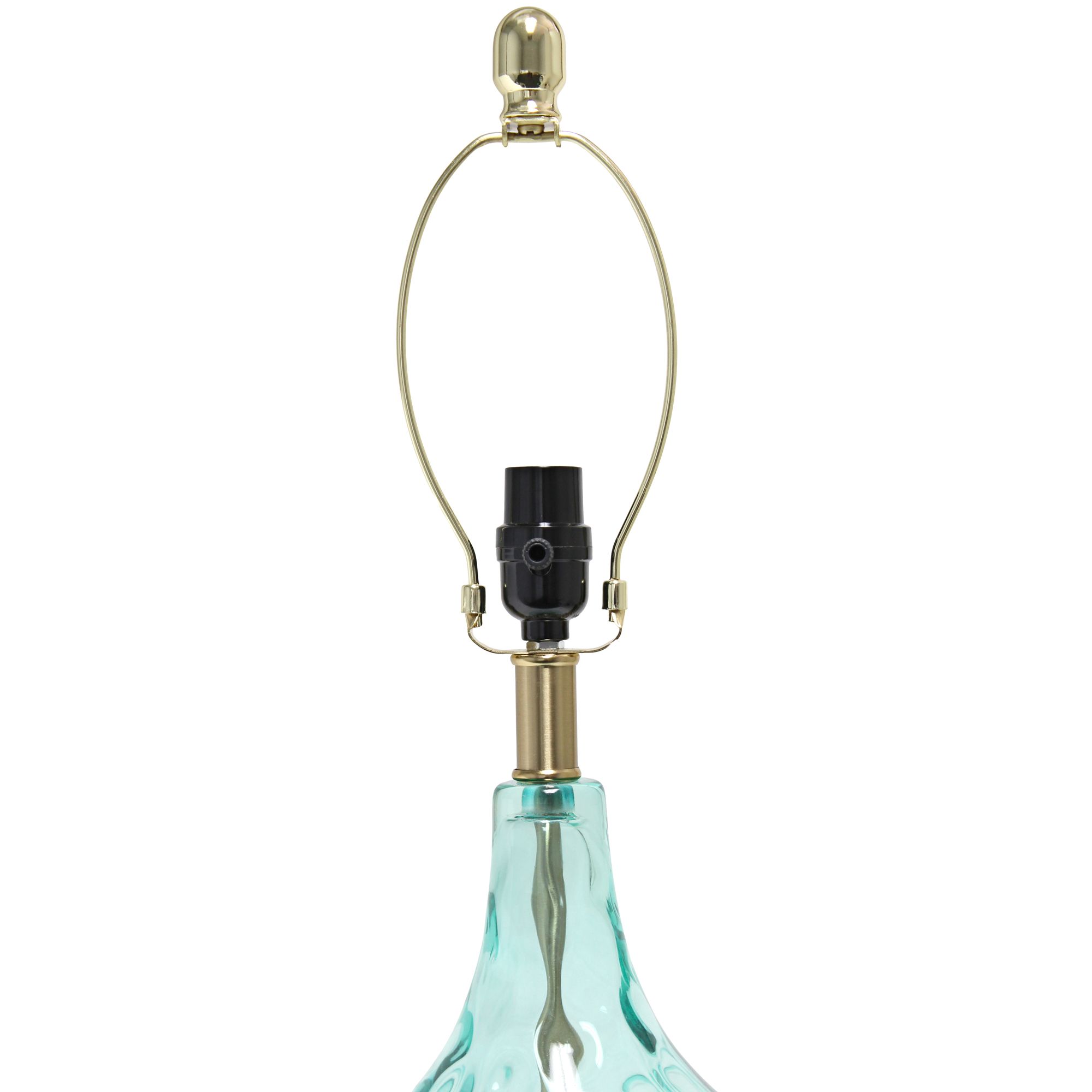 Classix Dimpled Blue Glass Table Lamp