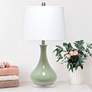 1_Classix Droplet Sage Green Ceramic Table Lamp