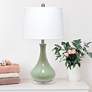 5_Classix Droplet Sage Green Ceramic Table Lamp more views