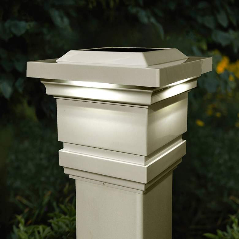 Image 3 Classy 6 1/2" High Tan Outdoor Solar LED Post Cap more views