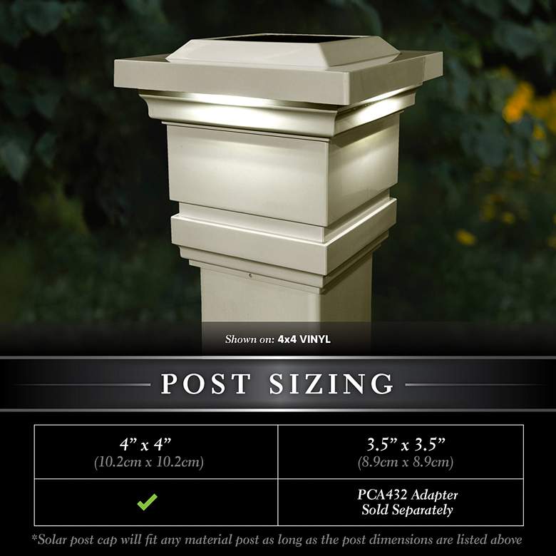 Image 4 Classy 6 1/2" High Tan Outdoor Solar LED Post Cap more views